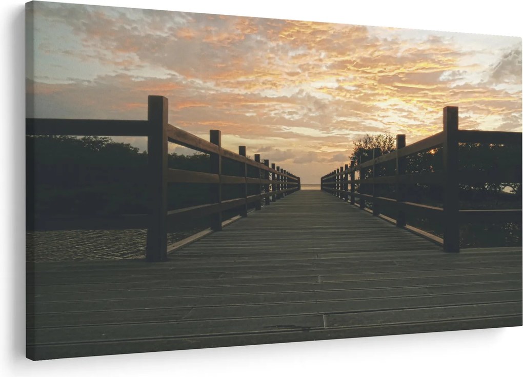 Tablou - Ponton de lemn, lac (90x60 cm)