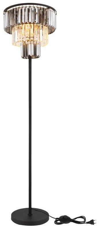 Lampadar design modern NAXIS 3L negru/fumuriu