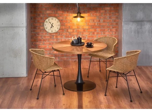 Masă de dining CARMELO, 75 x 100 cm, negru/maro