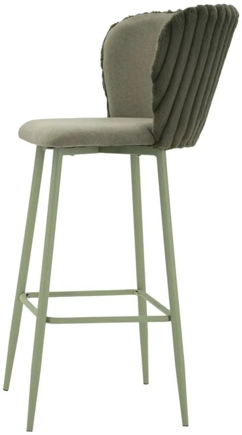 Mauro Ferretti Scaun De Bar Alaska -B- Verde Set 2 Bucăți Cm 55X58X106 (Înălțime Șezut Cm 77) | Aosom Romania