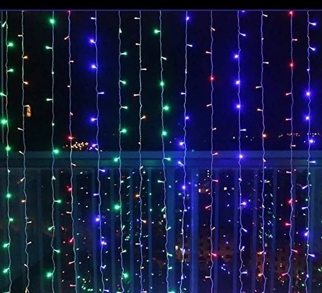 Perdea luminoasă de Crăciun  - 3x3 m, 300 LED, colorat