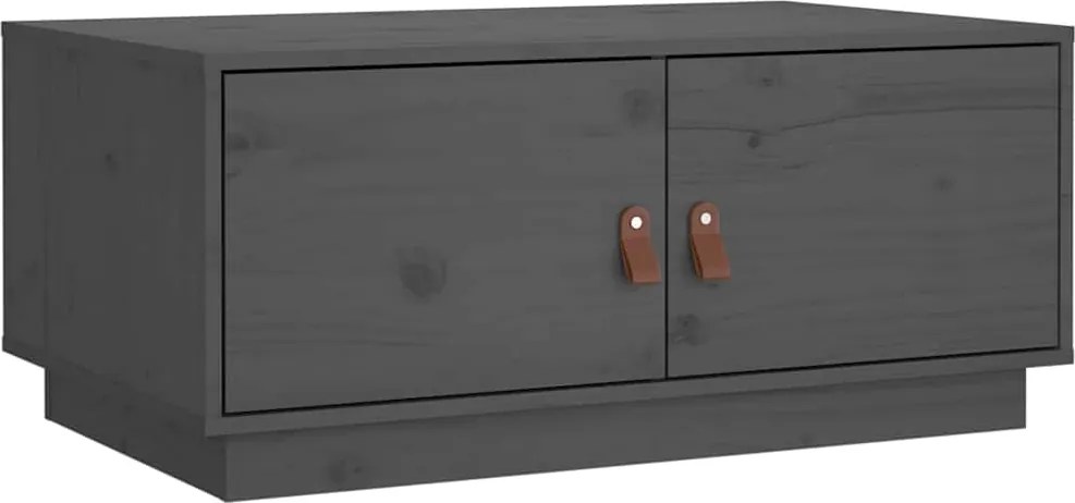 vidaXL Măsuță de cafea, gri, 80x50x35 cm, lemn masiv de pin