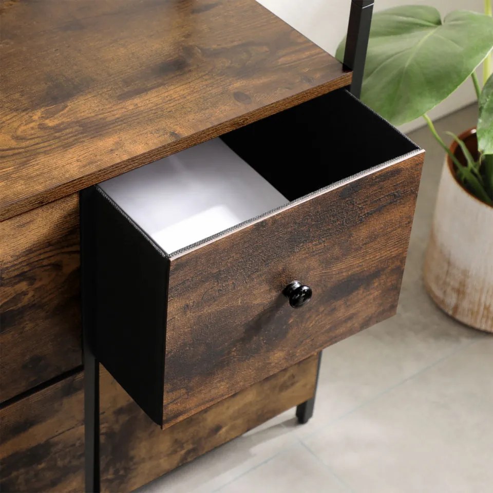 Dulap diverse, maro rustic / negru, MDF