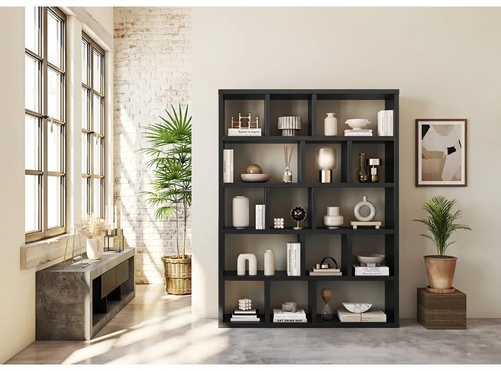 Bibliotecă neagră 150x198 cm Berlin – TemaHome