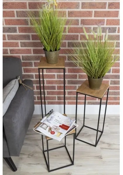 Suport flori BASICLOFT 40x24 negru/maro