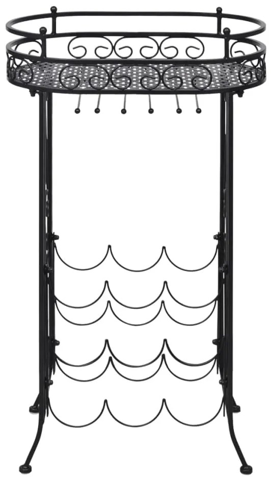 Suport sticle de vin pentru 9 sticle, cu suport pahar, metal 9