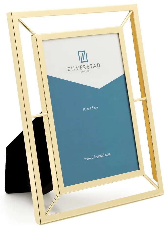 Ramă foto aurie de sine stătătoare/de suspendat din metal 10x15 cm Prisma – Zilverstad