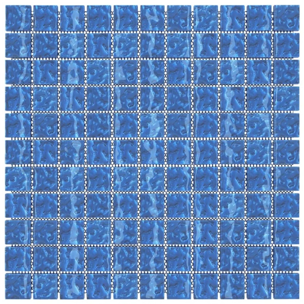 Placi mozaic, 22 buc., albastru, 30x30 cm, sticla 22, Albastru