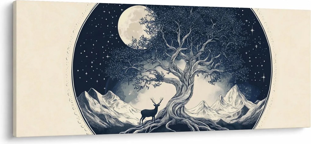 Tablou – Arbore magic cu cerb I. (120x50 cm)