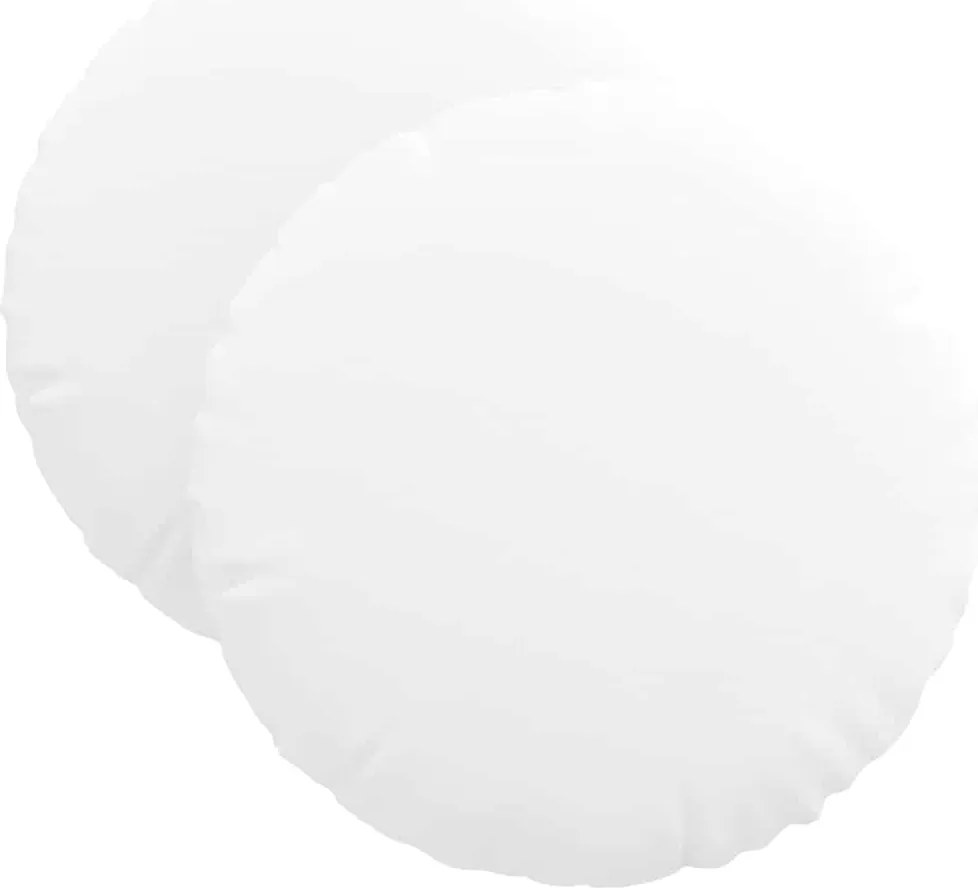 vidaXL Perne de Șezut 2 pcs Alb Ø40 x 13 cm țesătură