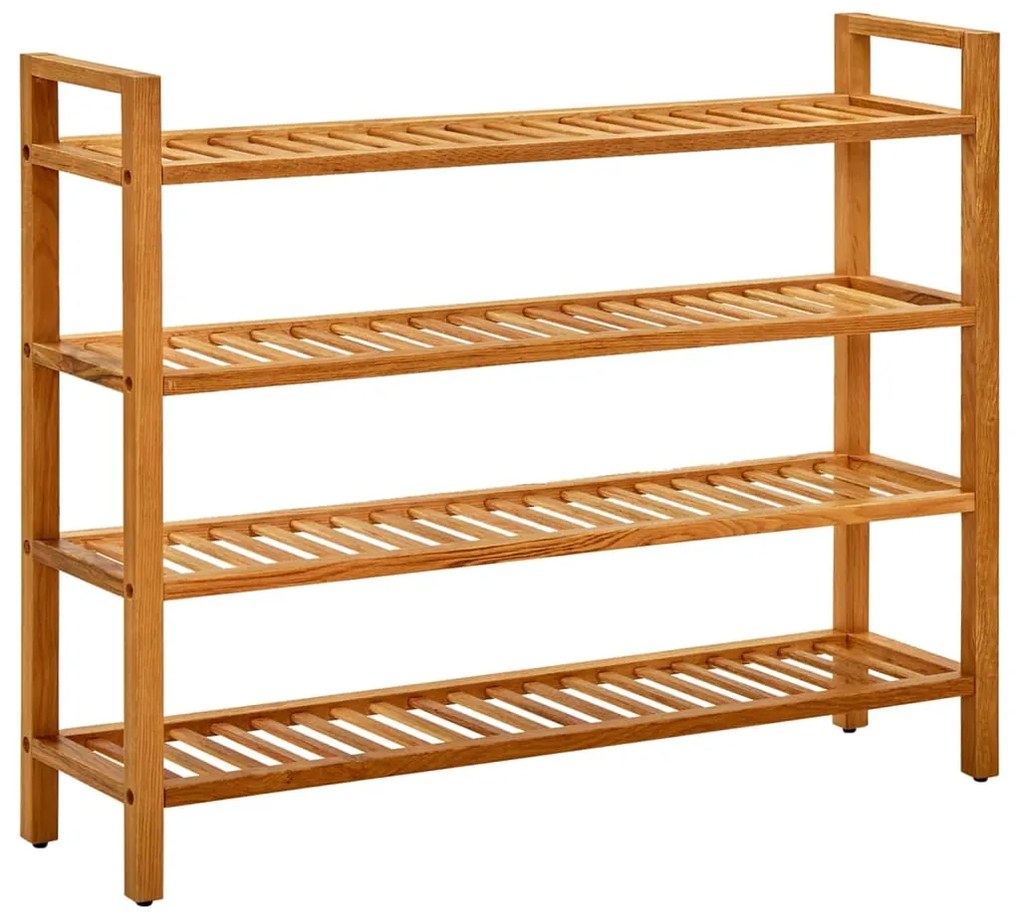 vidaXL Pantofar cu 4 rafturi, 100x27x80 cm, lemn masiv de stejar