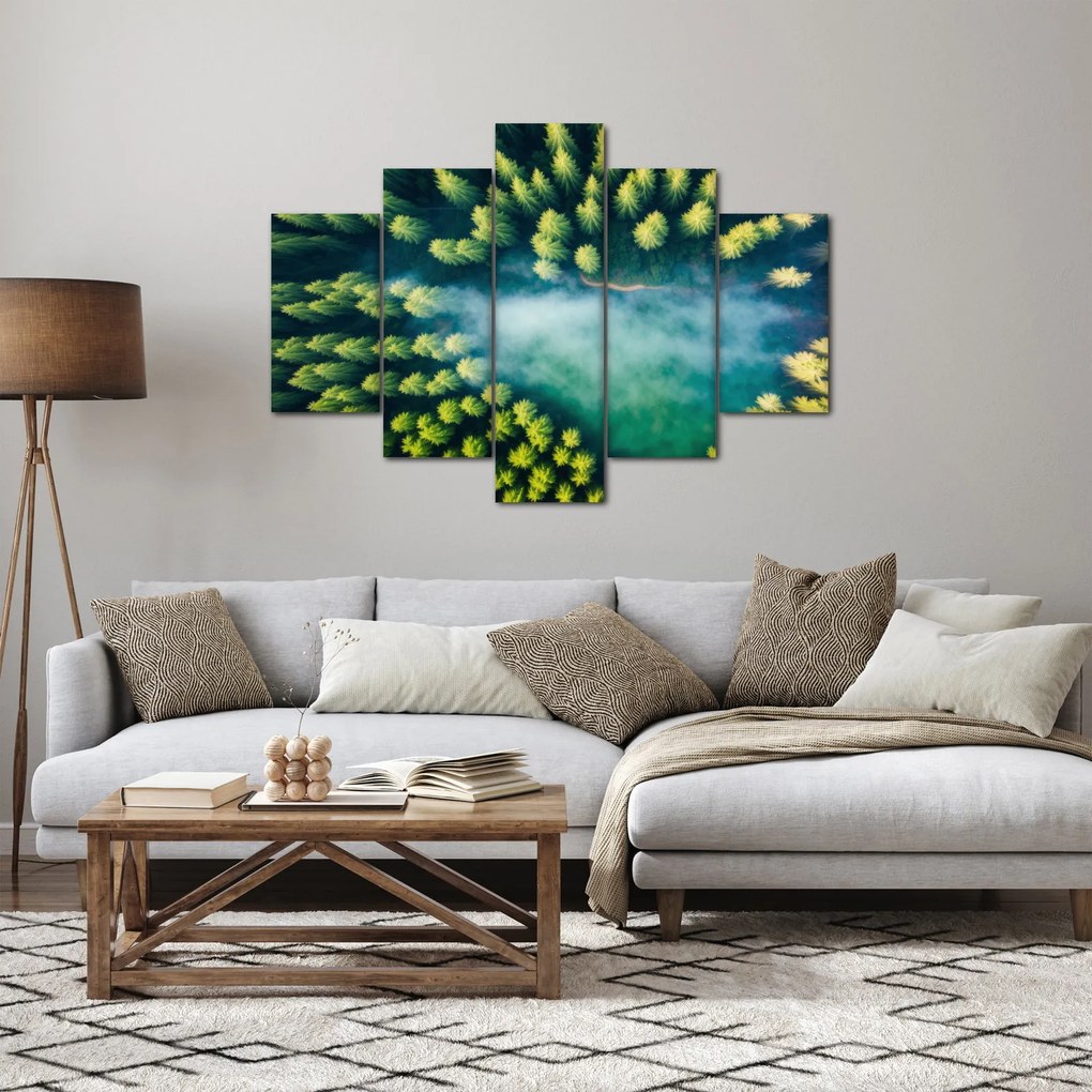 Tablou - O pădure învăluită în ceață (150x105 cm)