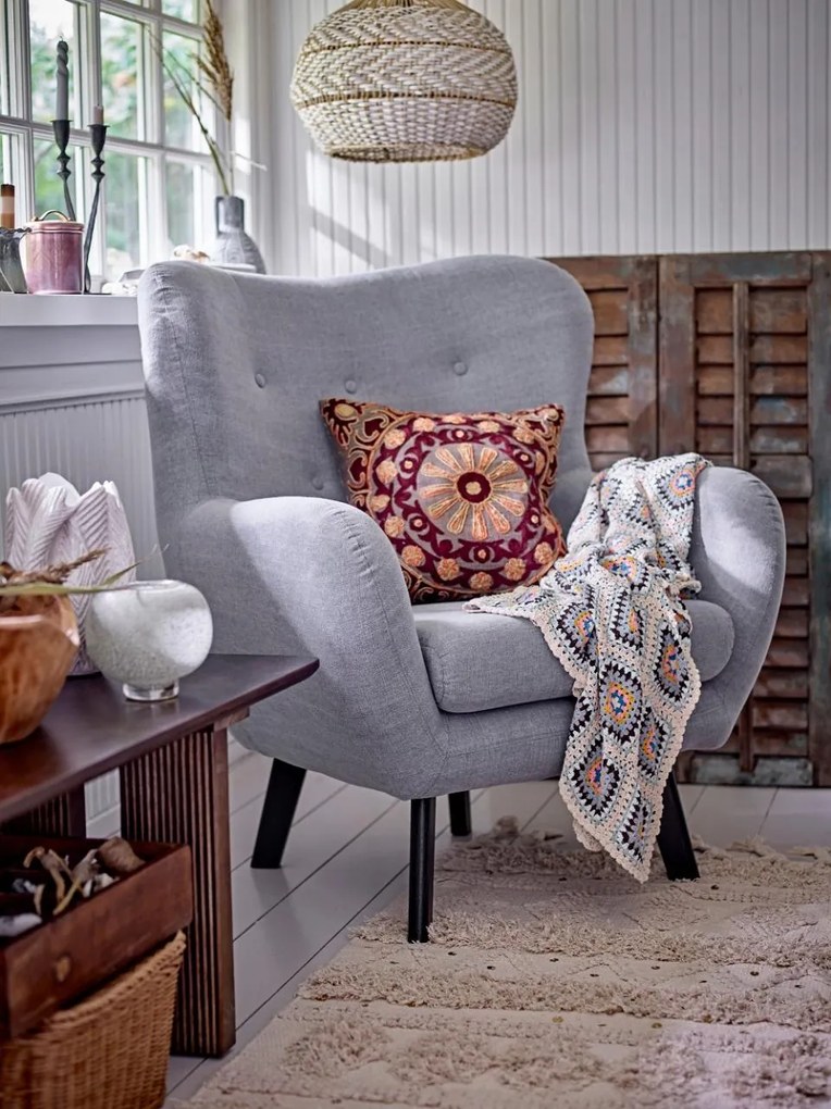 Fotoliu albastru din bumbac, „Beau” – Creative Collection