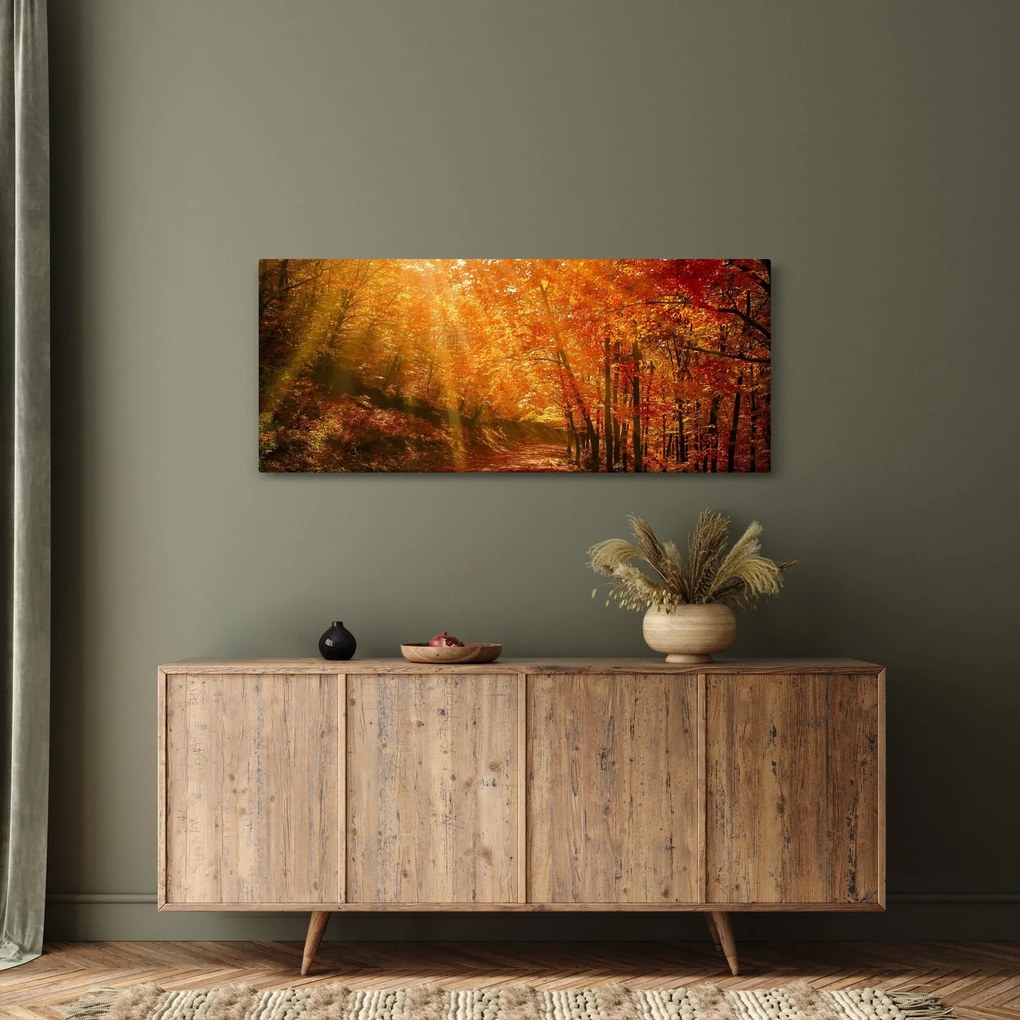 Tablou cu pădurea în toamnă (120x50 cm)