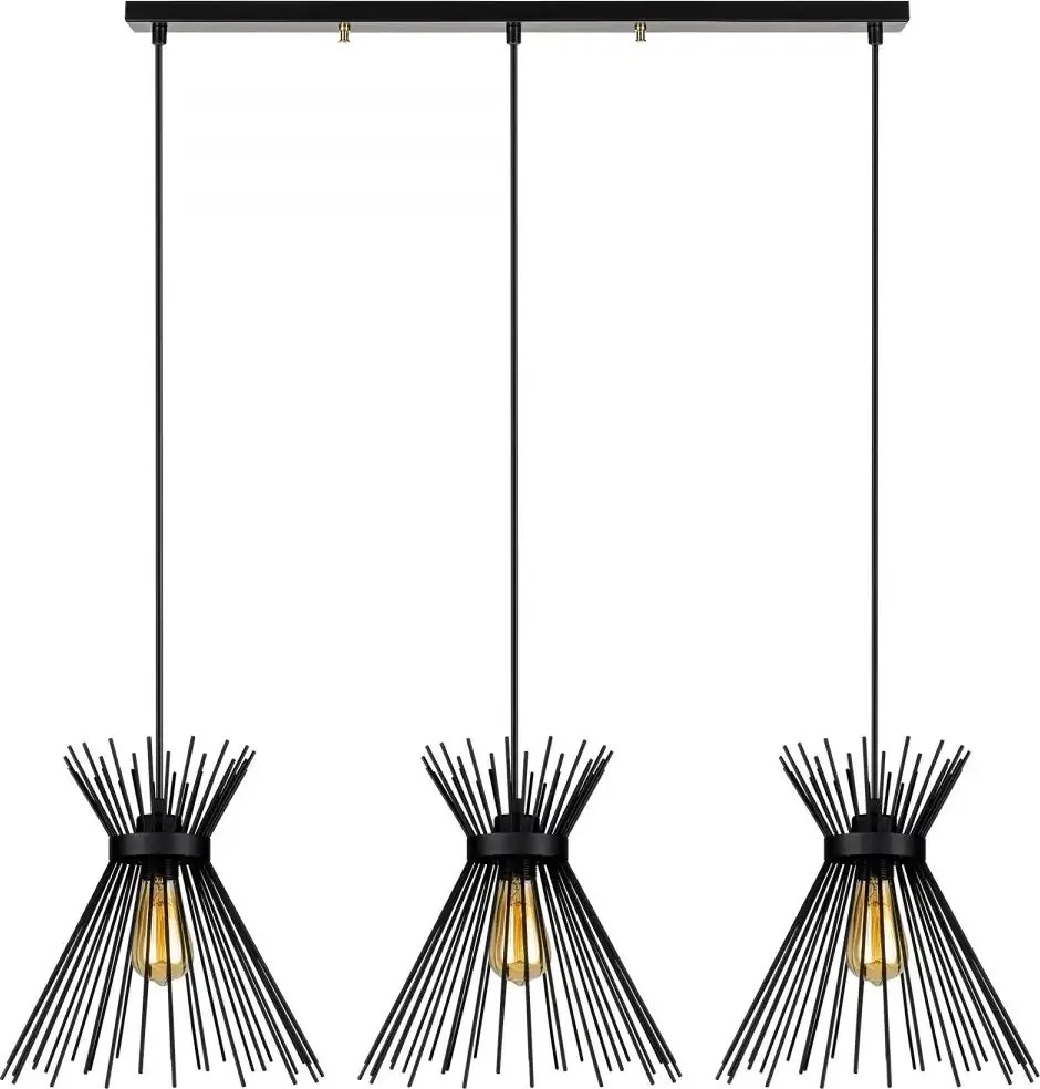 Lustra pendul cu 3 globuri negru alb homs ro180-11183