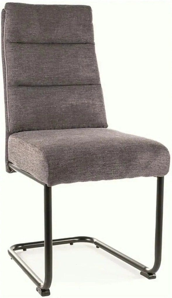 Scaun BERRY, gri inchis/negru, stofa/metal, 44x44x97 cm