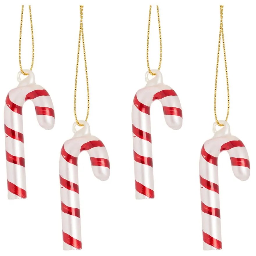 Ornamente de Crăciun 4 buc. din sticlă Candy Cane – Sass &amp; Belle