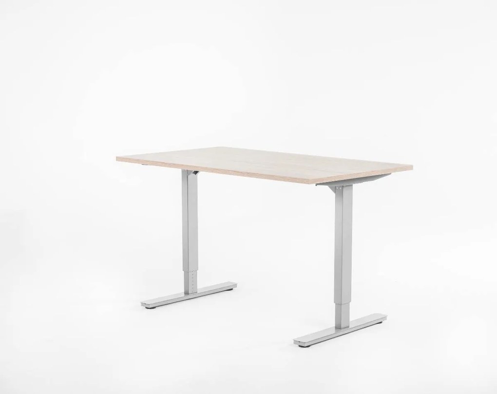 Birou reglabil manual, control cu manivelă, 80 kg - Standard - 1360x680x18 - Alb - Alb