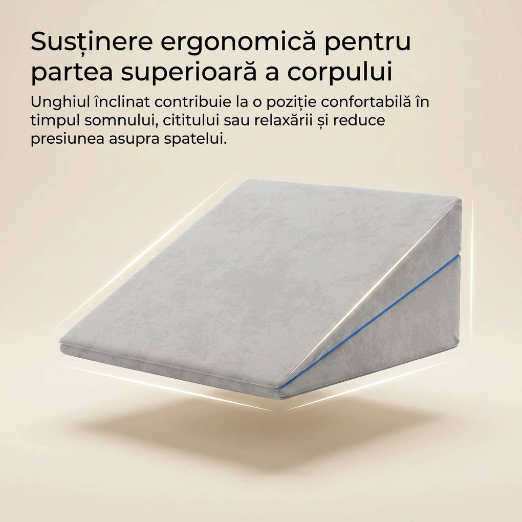 RESIGILAT Perna suport 3-in-1 reglabila 11/19/30 cm, memory foam, anti-reflux/anti-sforait