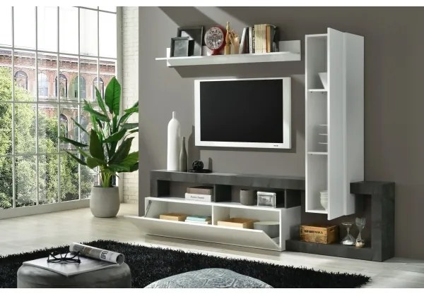 Set mobilier pentru living LENOR alb/antracit