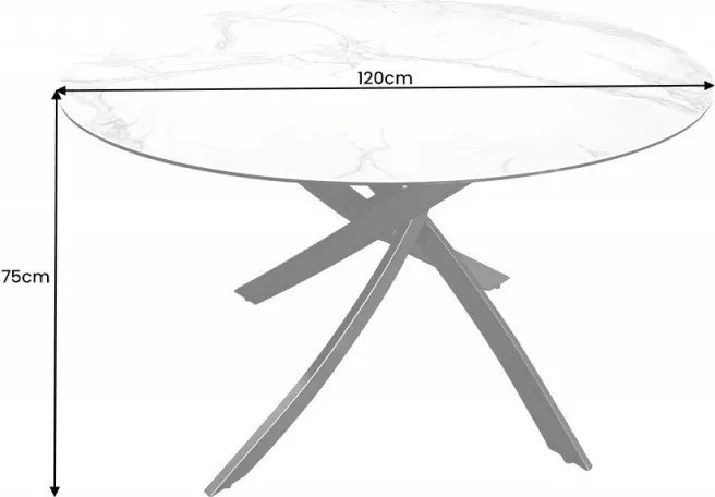 Masa rotunda design modern Alpine 120cm, alb