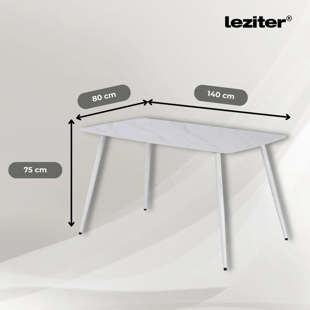 Set de masă Megan 6+1 alb-gri