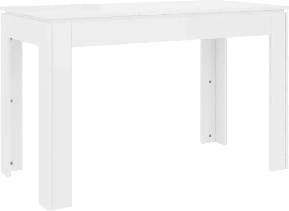 vidaXL Masă de bucătărie alb extralucios, 120x60x76 cm, lemn prelucrat