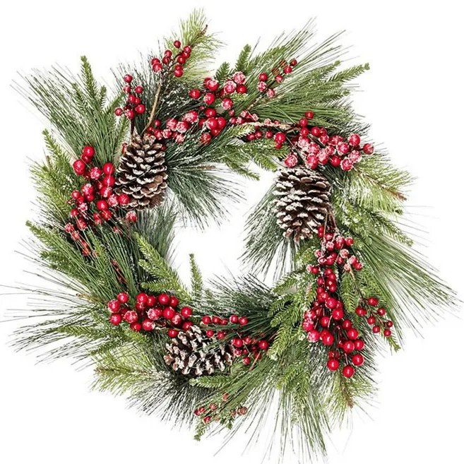 Coroană de Crăciun decorată, diametru 60 cm