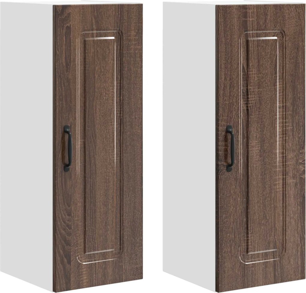 vidaXL Dulap de bucătărie Kalmar 2 pcs Stejar închis 30 x 31 x 80 cm
