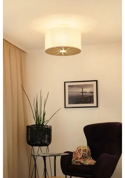 Brilagi - Lustr COUNTRY ROLLER 1xE27/15W/230V pr. 45 cm cremă montat