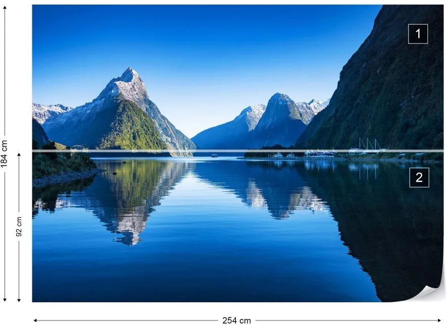 Fototapet GLIX - Mountain Lake Water Reflections + adeziv GRATUIT Tapet nețesute - 254x184 cm