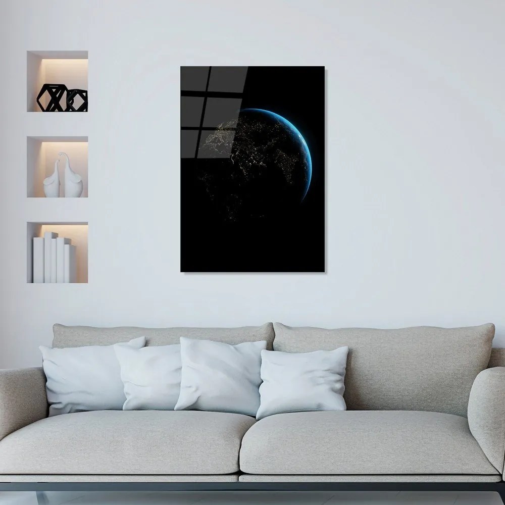 Tablou din sticlă 70x100 cm Earth – Wallity