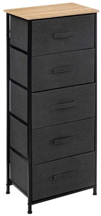 Comoda Gerda, cadru metalic, sertare poliester, 45 x D 30 x H 114 cm, 6 kg