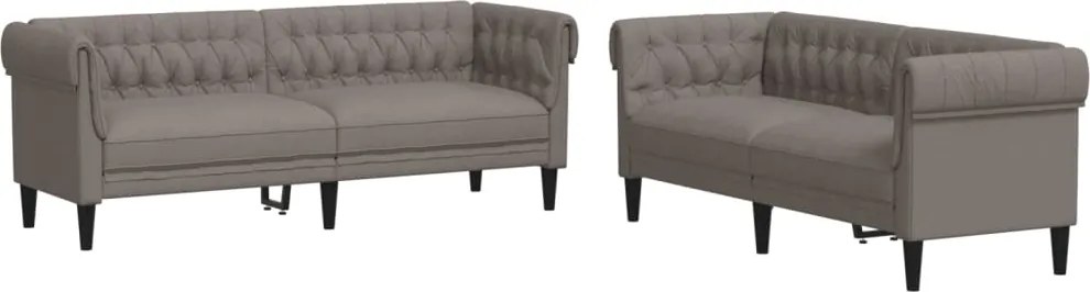 vidaXL Set de canapele, 2 piese, gri taupe, material