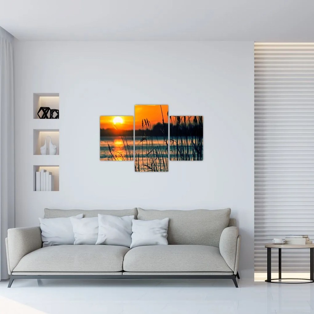 Tablou - Apus de soare la lac (90x60 cm)