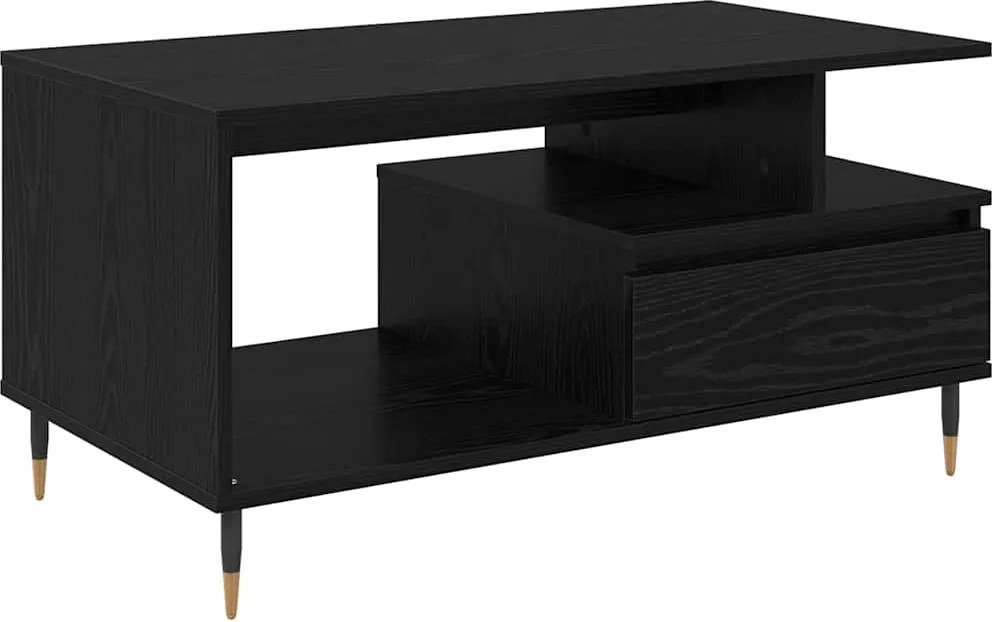 vidaXL Masă de cafea Stejar Negru 90 x 49 x 45 cm Lemn compozit