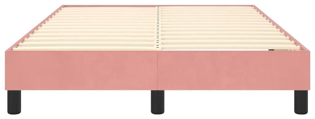 Cadru de pat box spring, roz, 120x200 cm, catifea Roz, 25 cm, 120 x 200 cm