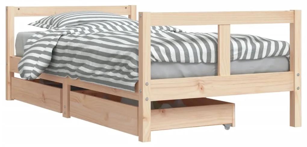 834414 vidaXL Cadru de pat copii cu sertare, 80x160 cm, lemn masiv pin