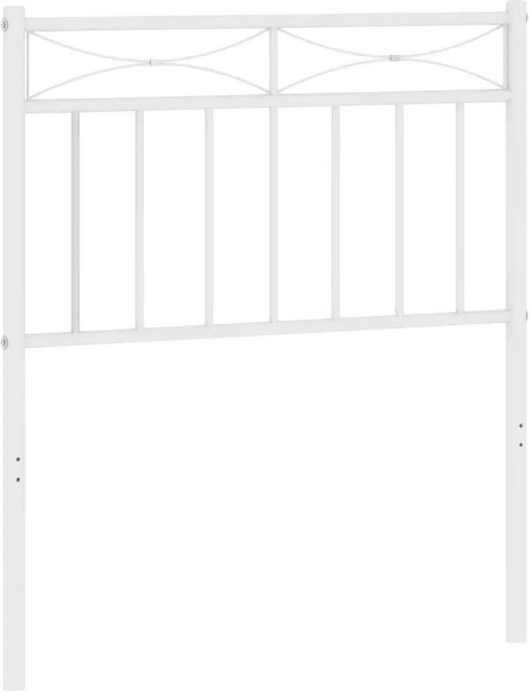 vidaXL Tăblie de pat de schimb metalică, alb, 75 cm