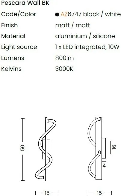 Aplica LED de perete design modern PESCARA