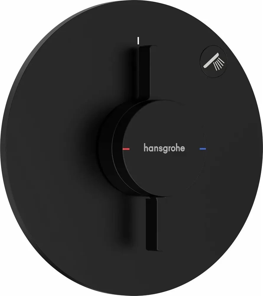 Baterie dus incastrata negru mat Hansgrohe DuoTurn S 1 functie