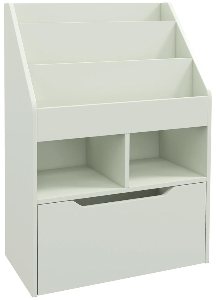 HOMCOM Raft pentru copii cu sertar, raft pentru cărți cu rafturi, 60 x 29,9 x 90 cm, Verde | Aosom Romania