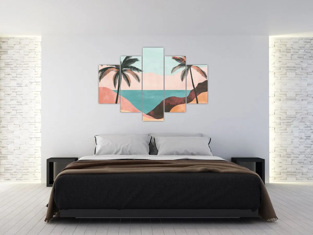 Tablou - Palmieri la mare (150x105 cm)