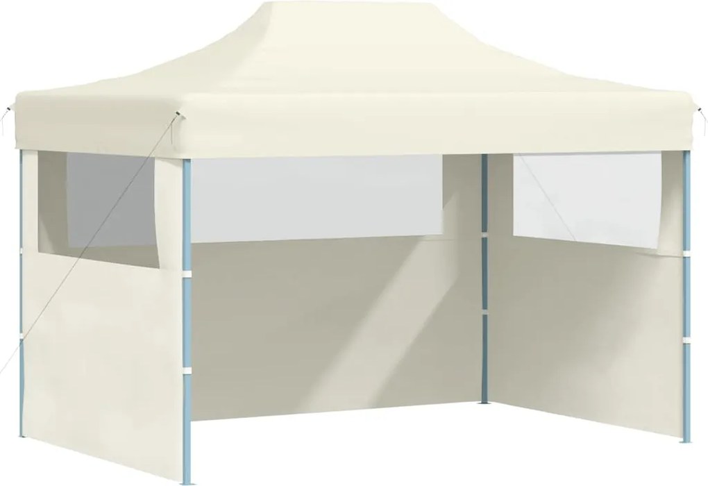 vidaXL Cort de petrecere pliabil cu 3 pereți, crem, 3 x 4 m, oțel