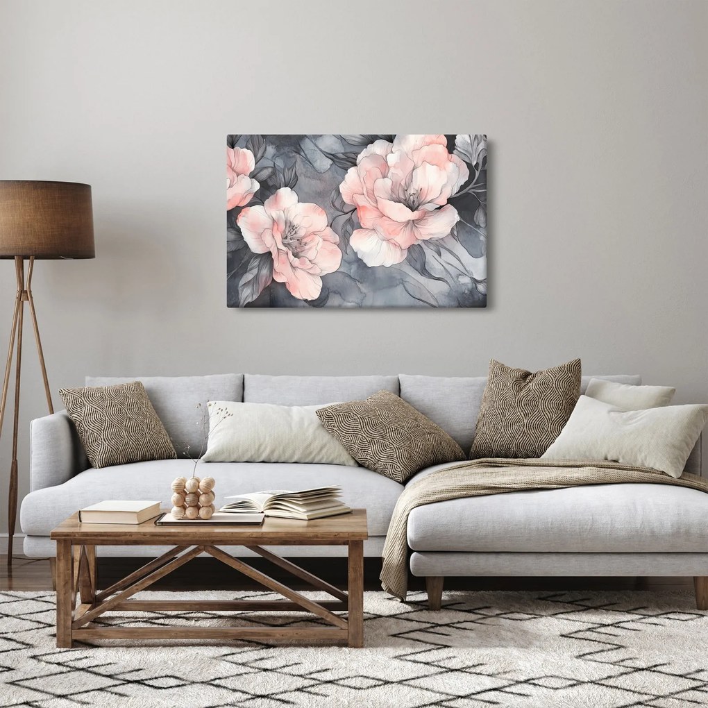 Tablou - Schiță de flori (90x60 cm)