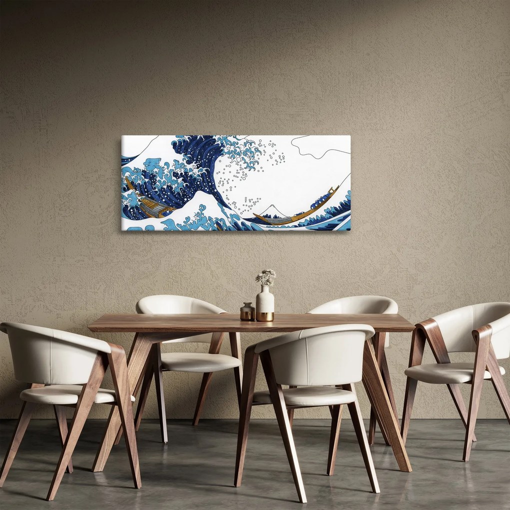 Tablou - Desen japonez, valuri (120x50 cm)