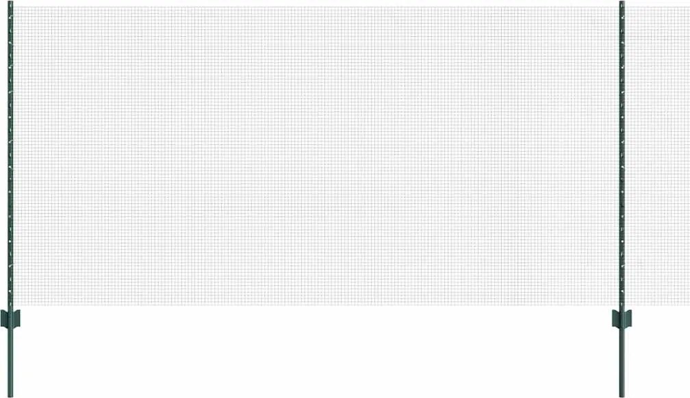 vidaXL Gard cu Stâlp Verde 1,2 x 10 m Oțel și PVC