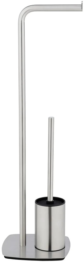 Perie toaleta cu suport hartie igienica, inox mat, IRIA, WENKO
