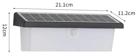 Aplică LED solară cu senzor SUN RAY LED/6W/3,7V 2200 mAh IP44