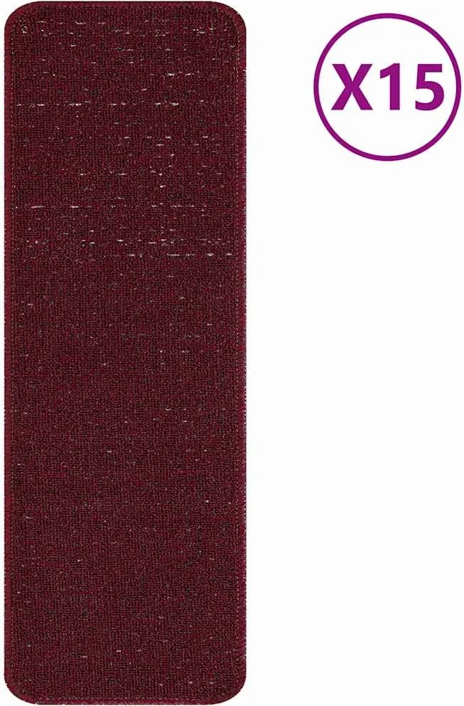 vidaXL Tălpici Antiderapante pentru Trepte 15 pcs Bordo 60 x 25 cm PP
